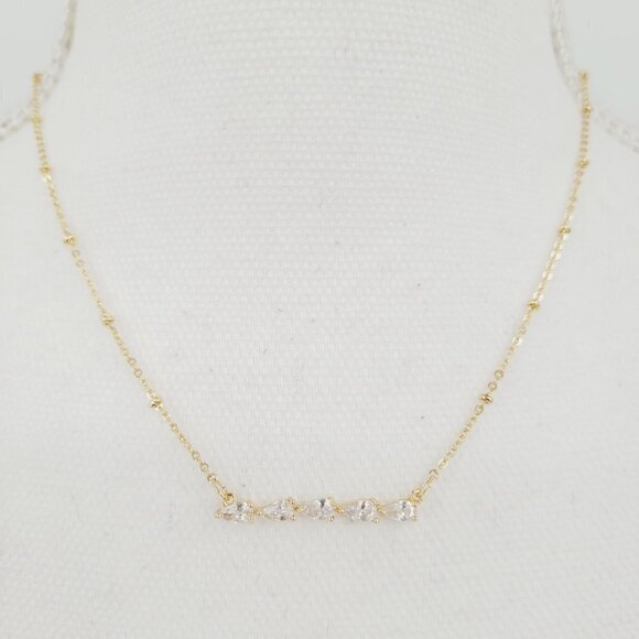 Express Cubic Zirconia Bar Pendant Necklace - Picture 1 of 6